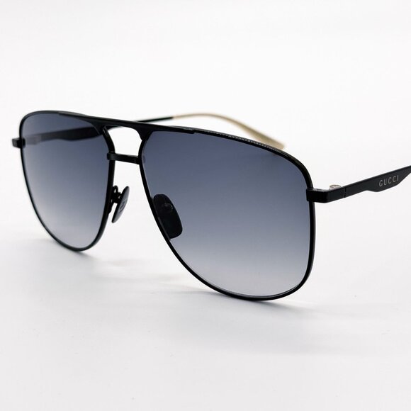 NEW GUCCI GG0336S 002 SUNGLASSES MEN BLACK/GRAY EYEWEAR - Picture 7 of 10